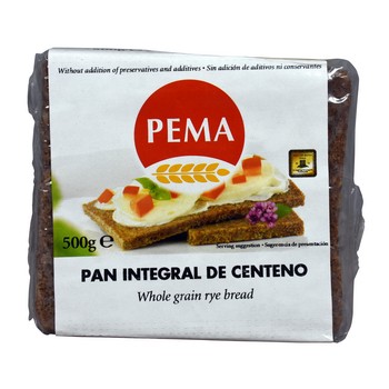 PAN EMPACADO INTEGRAL CENTENO PEMA paquete 500 g