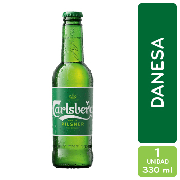 Cerveza Importada Dinamarca Carlsberg Botella 330 Ml