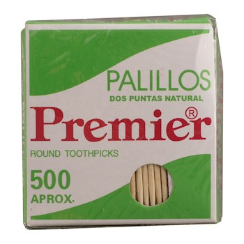 PALILLOS PARA DIENTES PREMIER caja 500 Unid