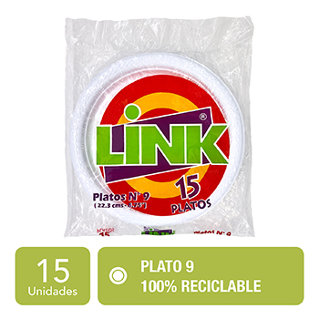 PLATO PLASTICO #9 LINK paquete 15 Unid