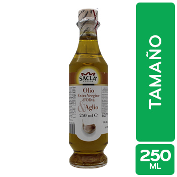 ACEITE OLIVA EXTRA VIRGEN AJO SACLA botella 250 mL
