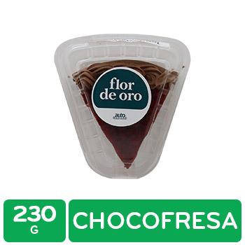 156741 TORTA CHOCOLATE FRESA PORCION FLOR DE ORO Unidad