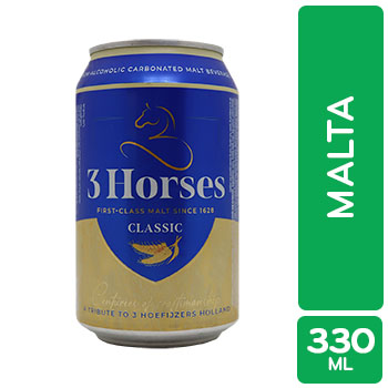 CERVEZA IMPORTADA SIN ALCOHOL USA 3 HORSES unidad 330 mL