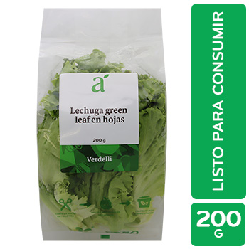 ENSALADA LECHUGA GREEN LEAF VERDELLI paquete 200 g