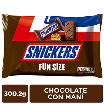 Chocolate Fun Size Snickers Paquete 300 G