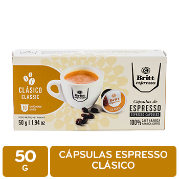 CAPSULA CAFE ESPRESSO CLASICO BRITT caja 50 g