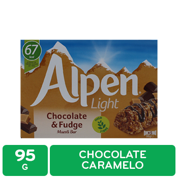 BARRA CEREAL CHOCOLATE CARAMELO ALPEN caja 95 g
