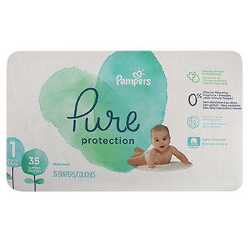 PAÑAL DESECHABLE S1 PAMPERS PURE paquete 35 Unid