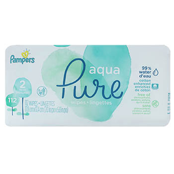 TOALLA HUMEDA SIN AROMA PURE PAMPERS paquete 112 Unid