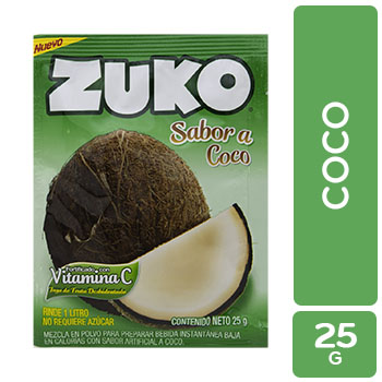 BEBIDA POLVO SABORIZADA COCO ZUKO paquete 25 g