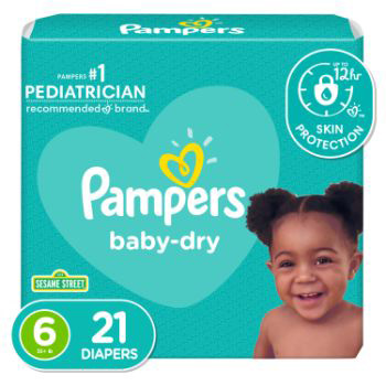 PAÑAL DESECHABLE BABY DRY N.6 PAMPERS paquete 21 Unid