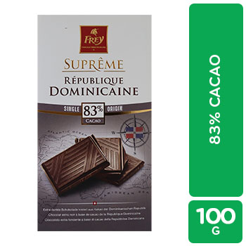 CHOCOLATE OSCURO 83% REPUBLICA DOMINICANA FREY unidad 100 g
