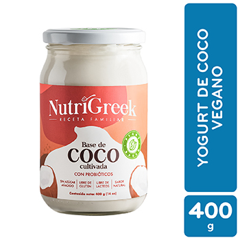 YOGURT NATURAL COCO NUTRIGREEK envase 400 g