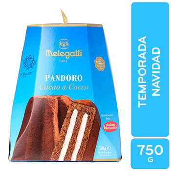 REPOSTERIA DULCE PAN PANDORO CHOCOLATE COCO NAVIDAD MELEGATTI caja 750 g